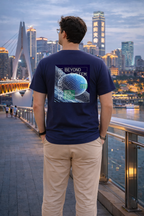 T-Shirt Relaxed Fit Blue Planet Gravity Field Comic Science-Fiction
