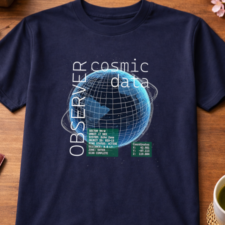T-Shirt Relaxed Fit Blue Planet Comic Science Fiction