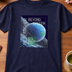 T-Shirt Relaxed Fit Blue Planet Gravity Field Comic Science-Fiction