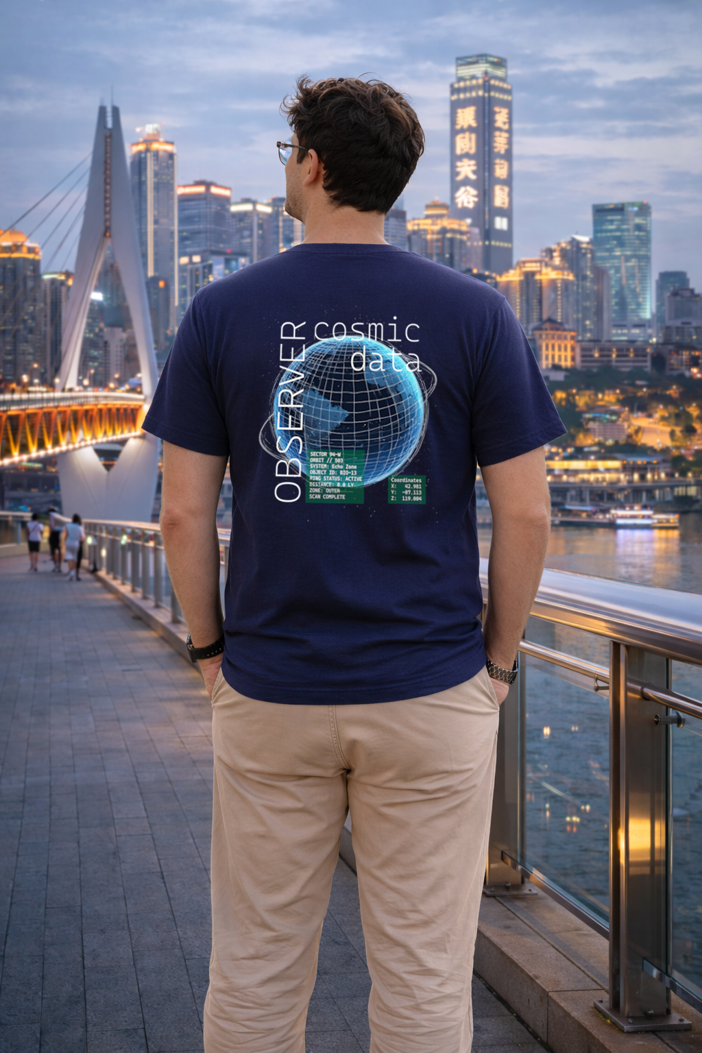 T-Shirt Relaxed Fit Blue Planet Comic Science Fiction