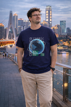 T-Shirt Relaxed Fit Blue Planet Comic Science Fiction
