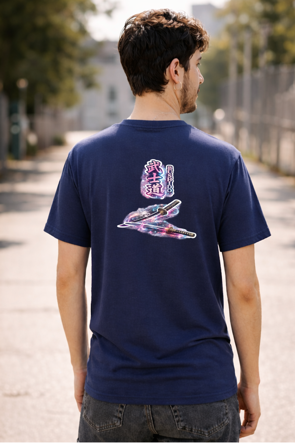 T-Shirt Relaxed Fit Bushido Neon Katana Sword