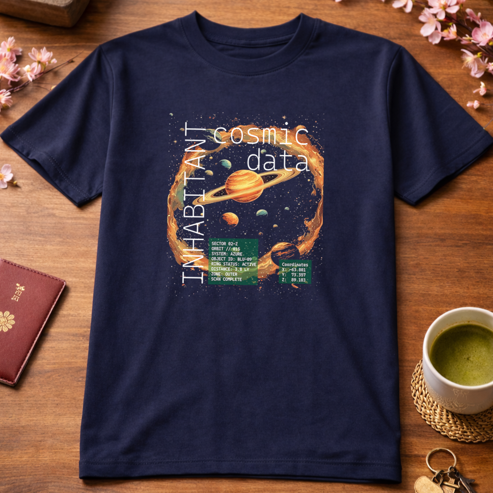 T-Shirts Relaxed Fit Unverse Yellow Galaxy Planets Comic