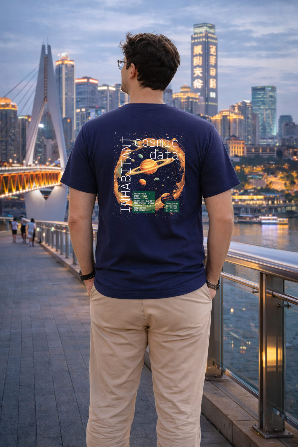 T-Shirts Relaxed Fit Unverse Yellow Galaxy Planets Comic