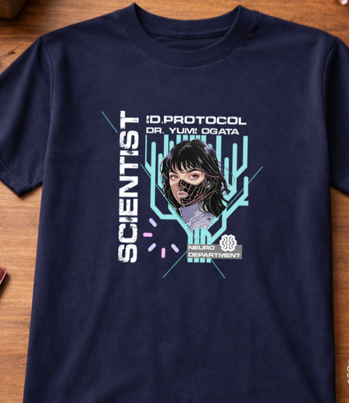 T-Shirt Relaxed Fit Anime Women Black Hair Neural Doctor