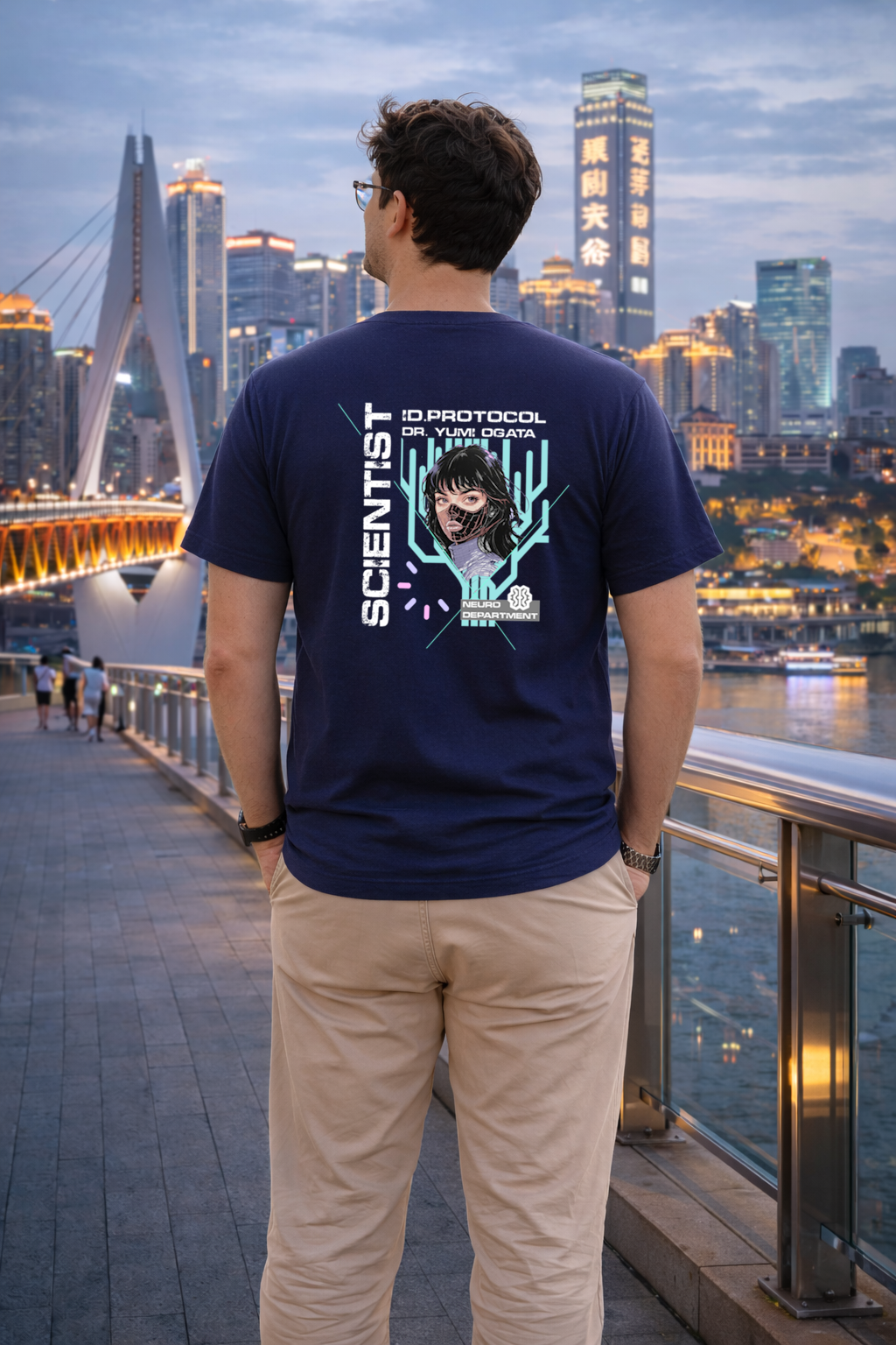 T-Shirt Relaxed Fit Anime Women Black Hair Neural Doctor